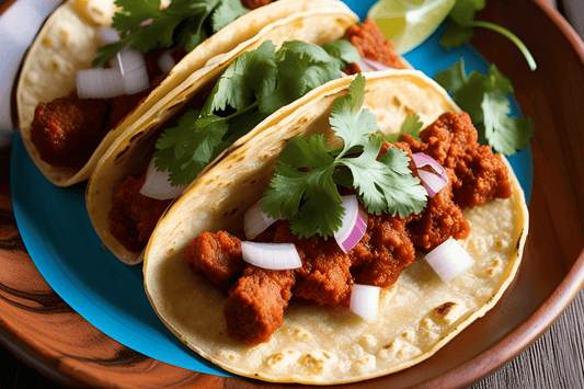 Tacos di Street Chorizo piccante con coriandolo fresco e lime