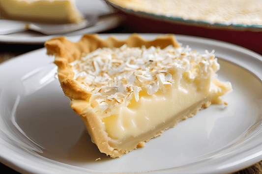 Cremosa torta di crema pasticcera di cocco vecchio stile con pasta traballante