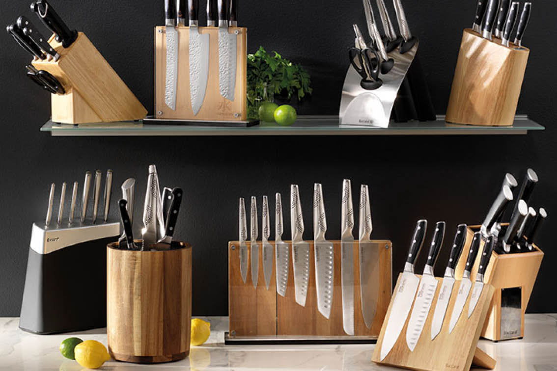 3 Claveles Uniblock - Custodia Professionale Con 5 Coltelli Da Cucina E Acciaino, Set Completo Per Chef (coltelli Da 10 A 25 Cm)