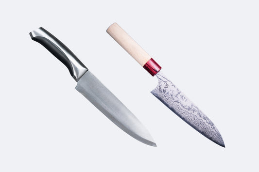Qual è la differenza tra un set di coltelli giapponese e tedesco?
