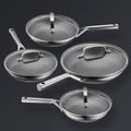 Set di pentole e coperchi da 8 pezzi Hive Hybrid™ (4 padelle + 4 coperchi abbinati)