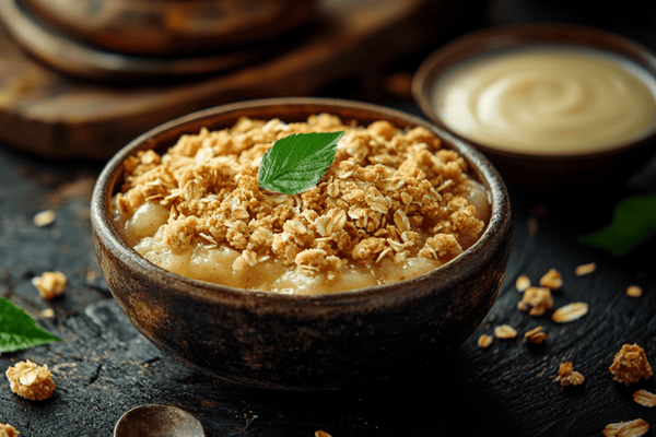 Gooseberry Crumble with Vanilla Custard