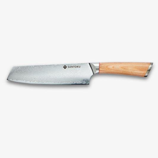 Haruta 7 inch VG10 Damascus nakiri, the double-bevel Japanese vegetable knife recommended over an usuba for home cooks
