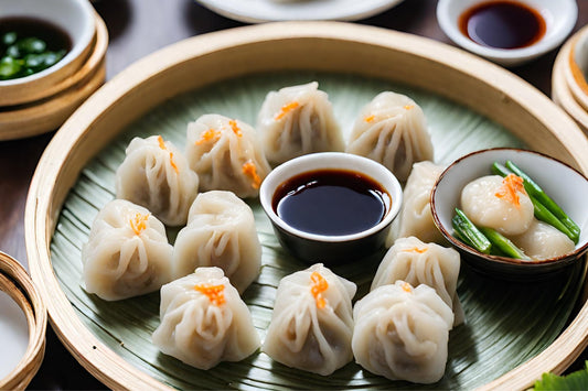 Dim sum di gamberetti con salsa di immersione