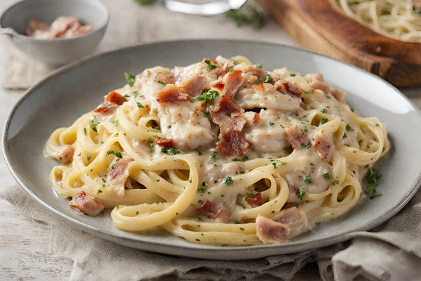 Lussuoso pancetta di pollo cremoso con pancetta croccante