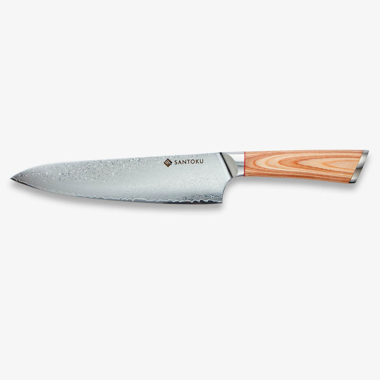 Set di scatole Haruta VG10 Coltello da chef giapponese in acciaio damasco da 8 pollici e acciaio per affilare diamantato da 13 pollici