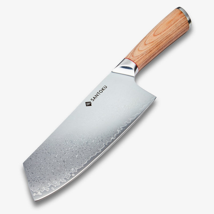 Mannaia Nakiri in acciaio damasco giapponese Haruta da 7,7 pollici VG10 con manico in legno e fodero