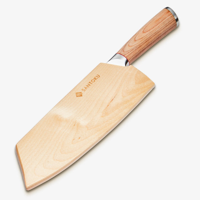 Mannaia Nakiri in acciaio damasco giapponese Haruta da 7,7 pollici VG10 con manico in legno e fodero