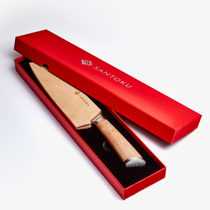 Mannaia Nakiri in acciaio damasco giapponese Haruta da 7,7 pollici VG10 con manico in legno e fodero