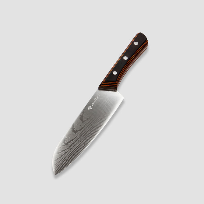 Set di coltelli da cucina Yuhi da 6 pezzi con motivo damasco con manici in pakkawood e confezione regalo