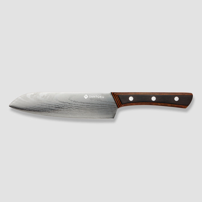 Set di coltelli da cucina Yuhi da 6 pezzi con motivo damasco con manici in pakkawood e confezione regalo