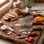 Set di coltelli da cucina Yuhi da 6 pezzi con motivo damasco con manici in pakkawood e confezione regalo