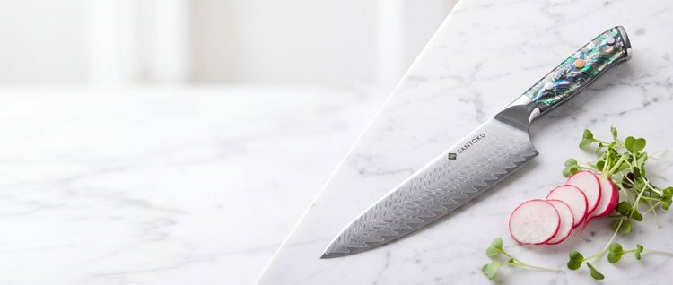 Coltello da chef Gyuto in acciaio damasco giapponese Haruta da 8 pollici VG10 con manico in legno e fodero