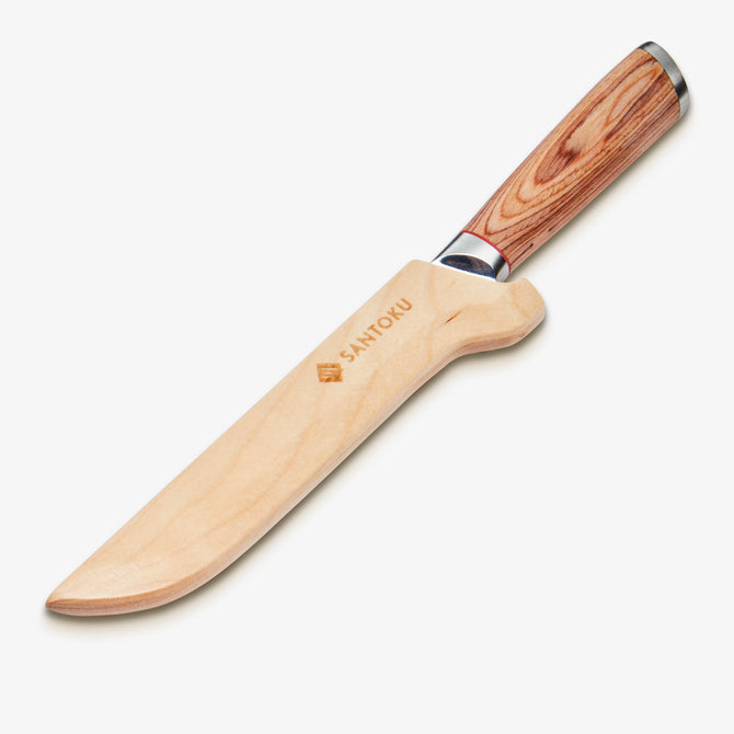 Coltello per disosso giapponese in acciaio damasco Haruta da 6 pollici VG10 con manico in legno e fodero