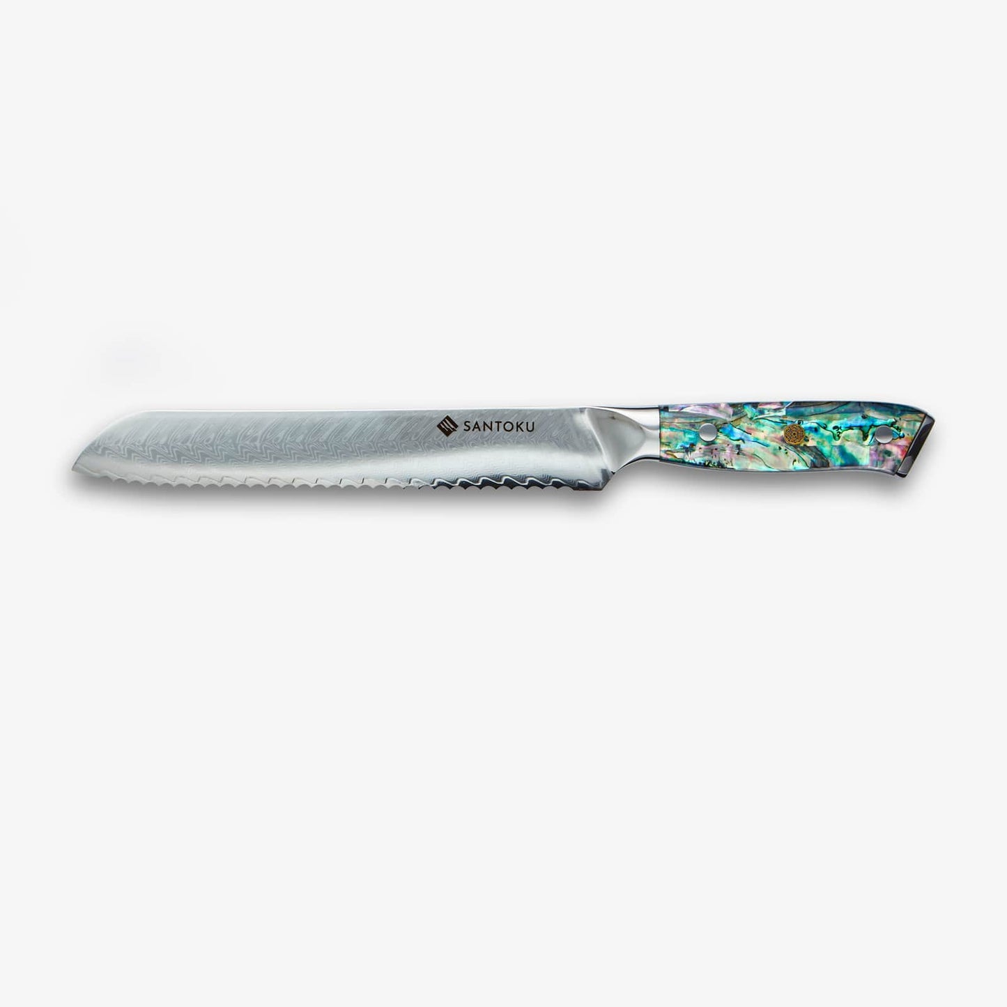 Chikashi (ちかし) damasco Knife in acciaio con manico di abalone