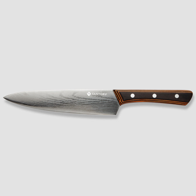 Set di coltelli da cucina Yuhi da 6 pezzi con motivo damasco con manici in pakkawood e confezione regalo