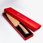 Coltello Santoku giapponese in acciaio damasco Haruta da 7 pollici VG10 con manico in legno e fodero