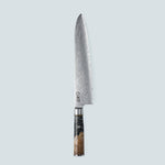 Coltello Aiko in Acciaio Damasco Nero con Manico in Resina Nera Colorata