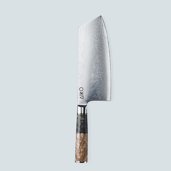 Coltello Aiko in Acciaio Damasco Nero con Manico in Resina Nera Colorata